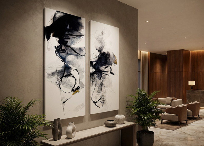 Arte abstracto en lobby
