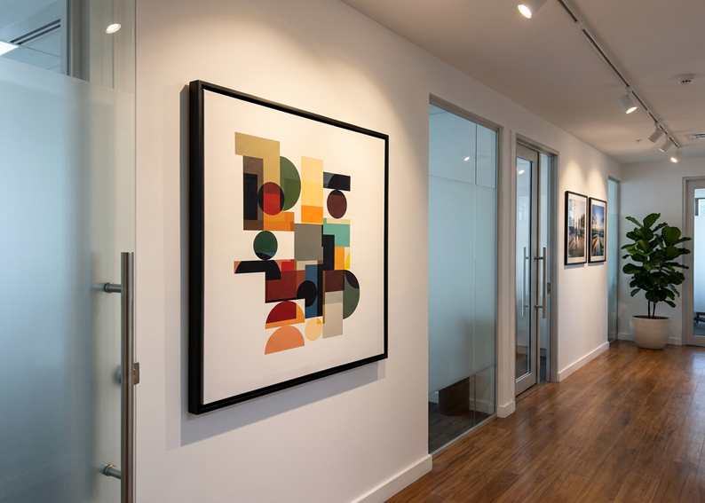 Arte geométrico en oficina