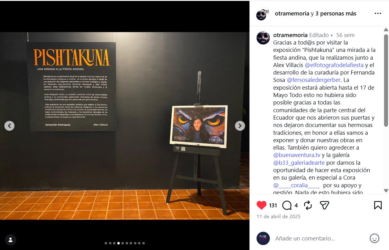 Exposición Pishtakuna - @otramemoria con Fine Art Ecuador